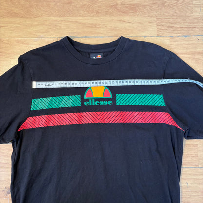 T-shirt noir logo rouge et vert - Ellesse - Taille L
