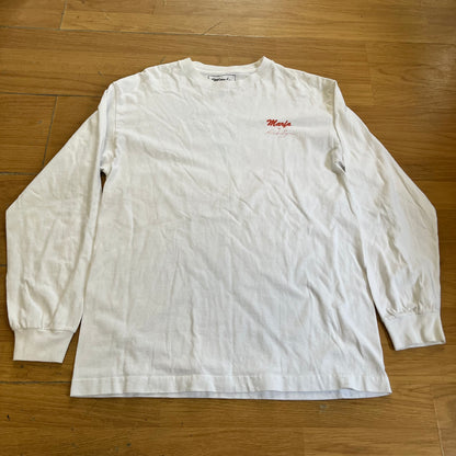 Sweatshirt Marfa blanc avec logo orange – Taille M