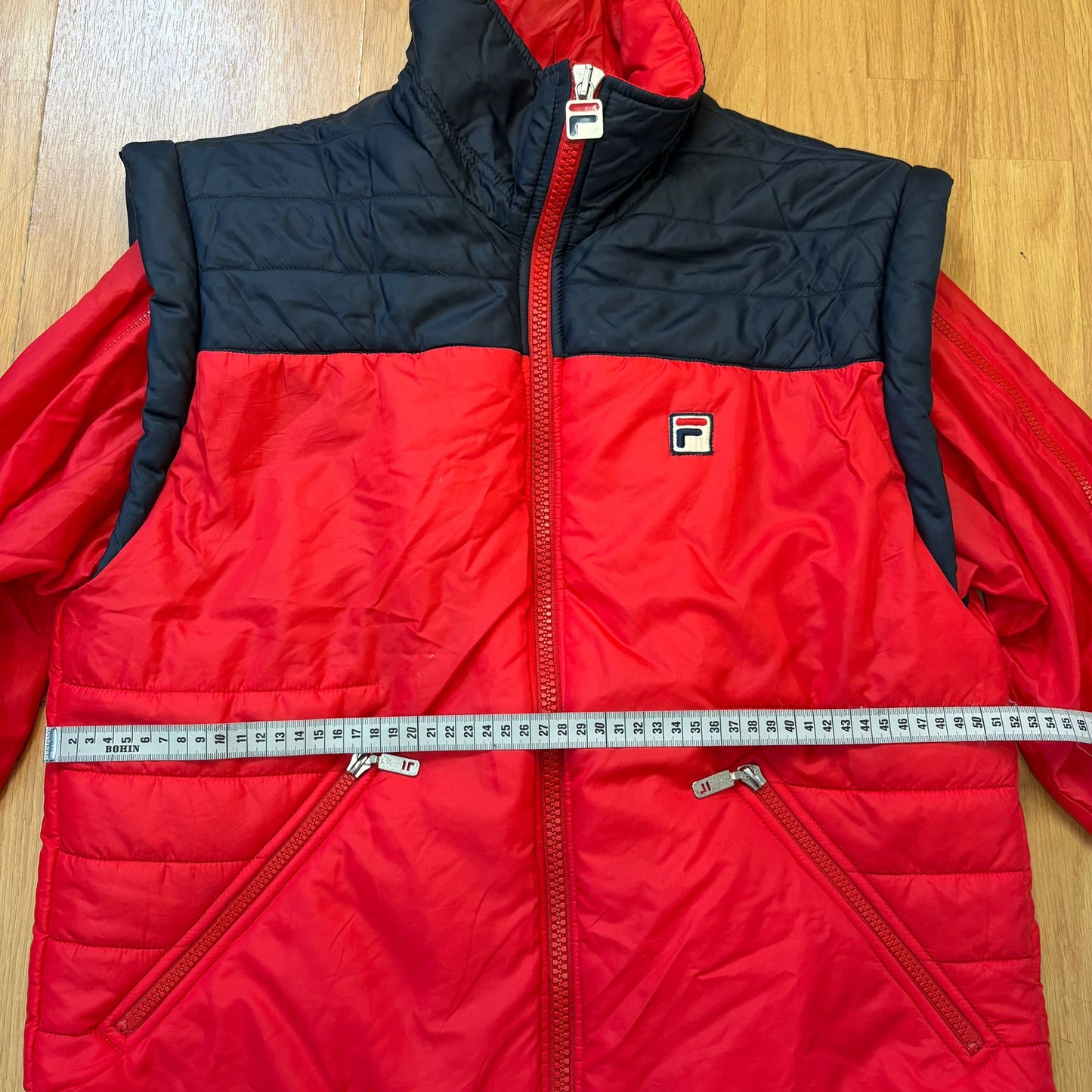 Veste puffer rouge avec manches coupe-vent - Fila - Taille XL/XXL