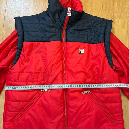 Veste puffer rouge avec manches coupe-vent - Fila - Taille XL/XXL