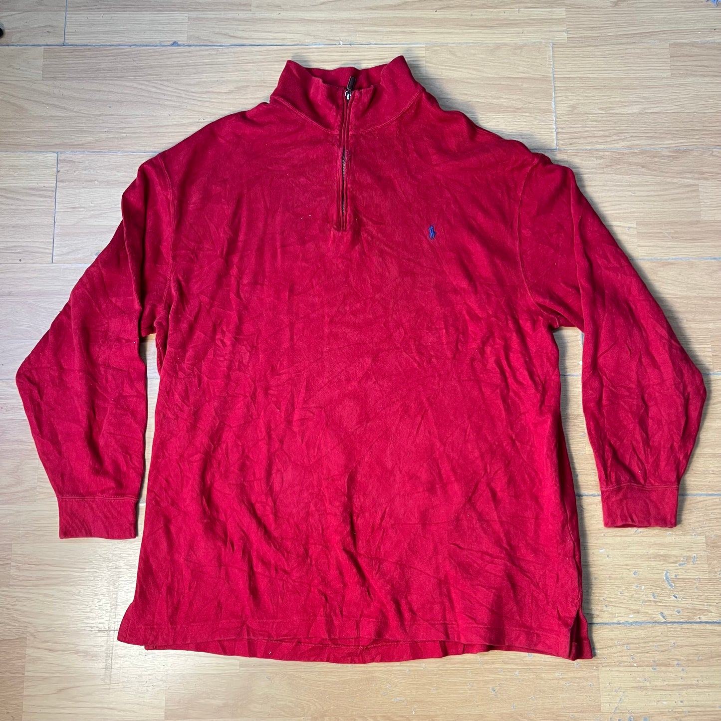 Pull rouge quart de zip Ralph Lauren – Taille XXL