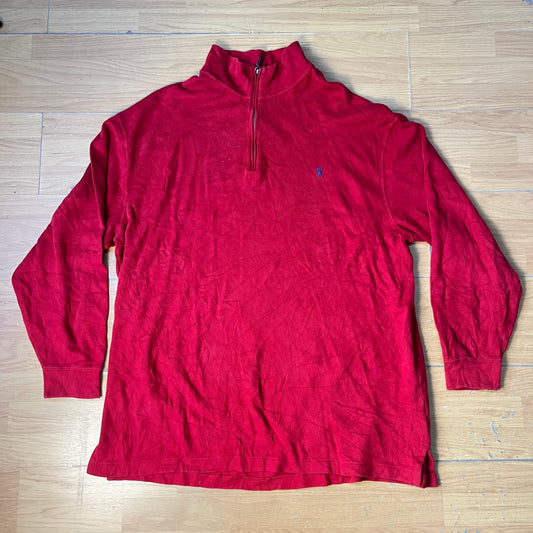 Pull rouge quart de zip Ralph Lauren – Taille XXL