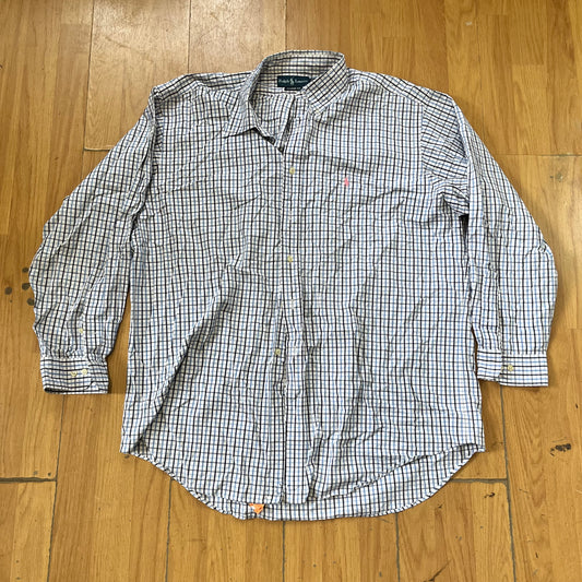 Chemise Ralph Lauren blanche à carreaux