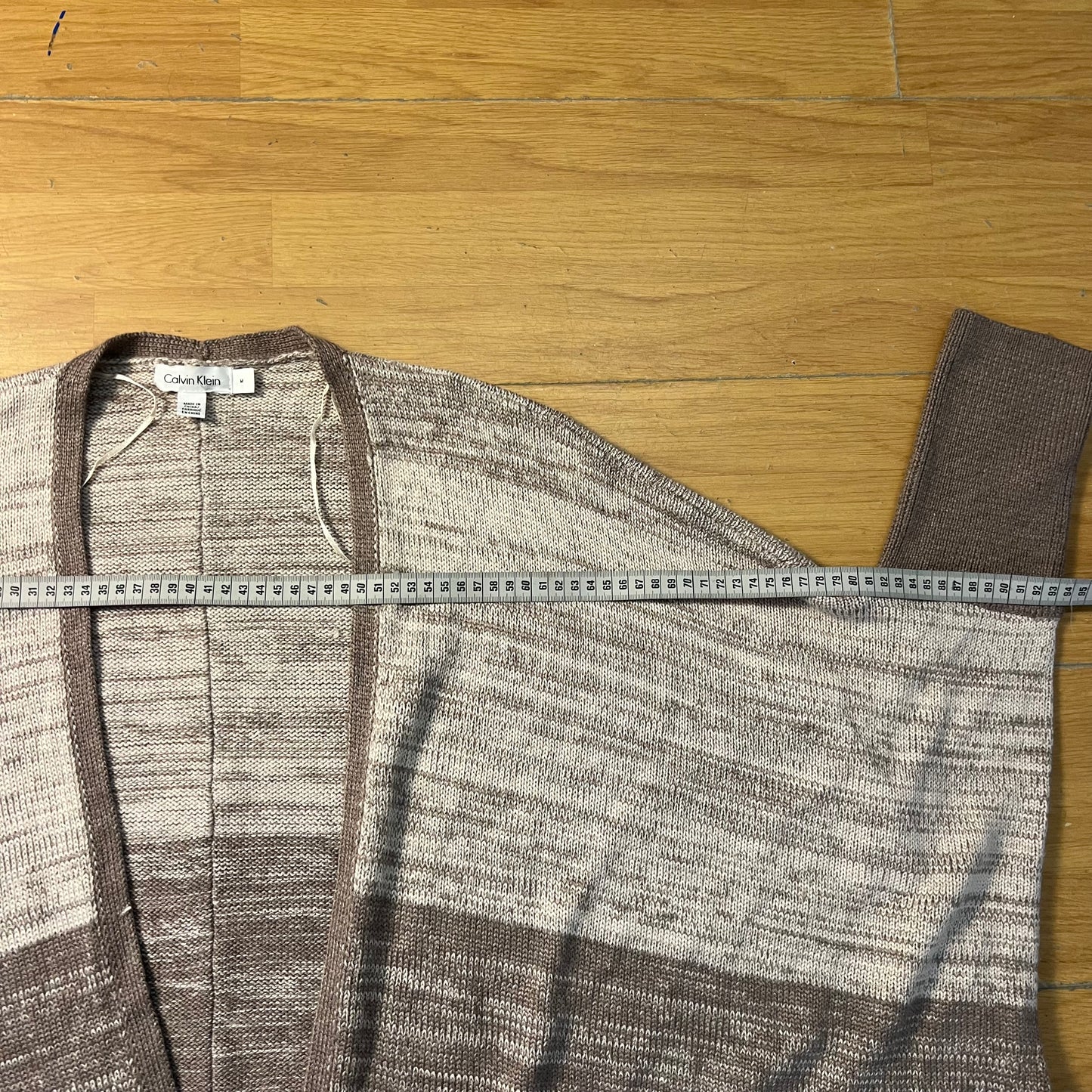 Pull cardigan beige et marron - Calvin Klein - Taille M