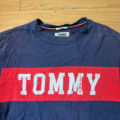 T-shirt bleu marine et rouge - Tommy Hilfiger - Taille XS