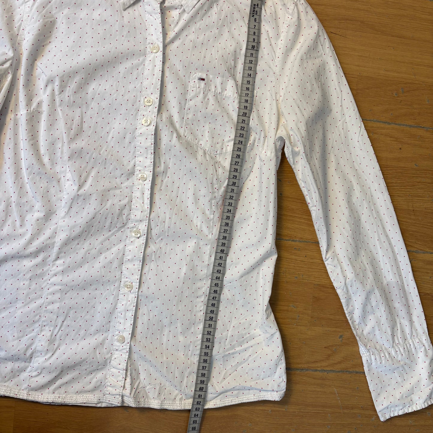 Chemise blanche à pois rouge - Hilfiger Denim - Taille L