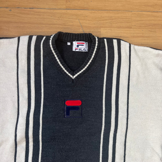 Pull col V gris et crème - Fila - Taille XXL by SARLOTTE