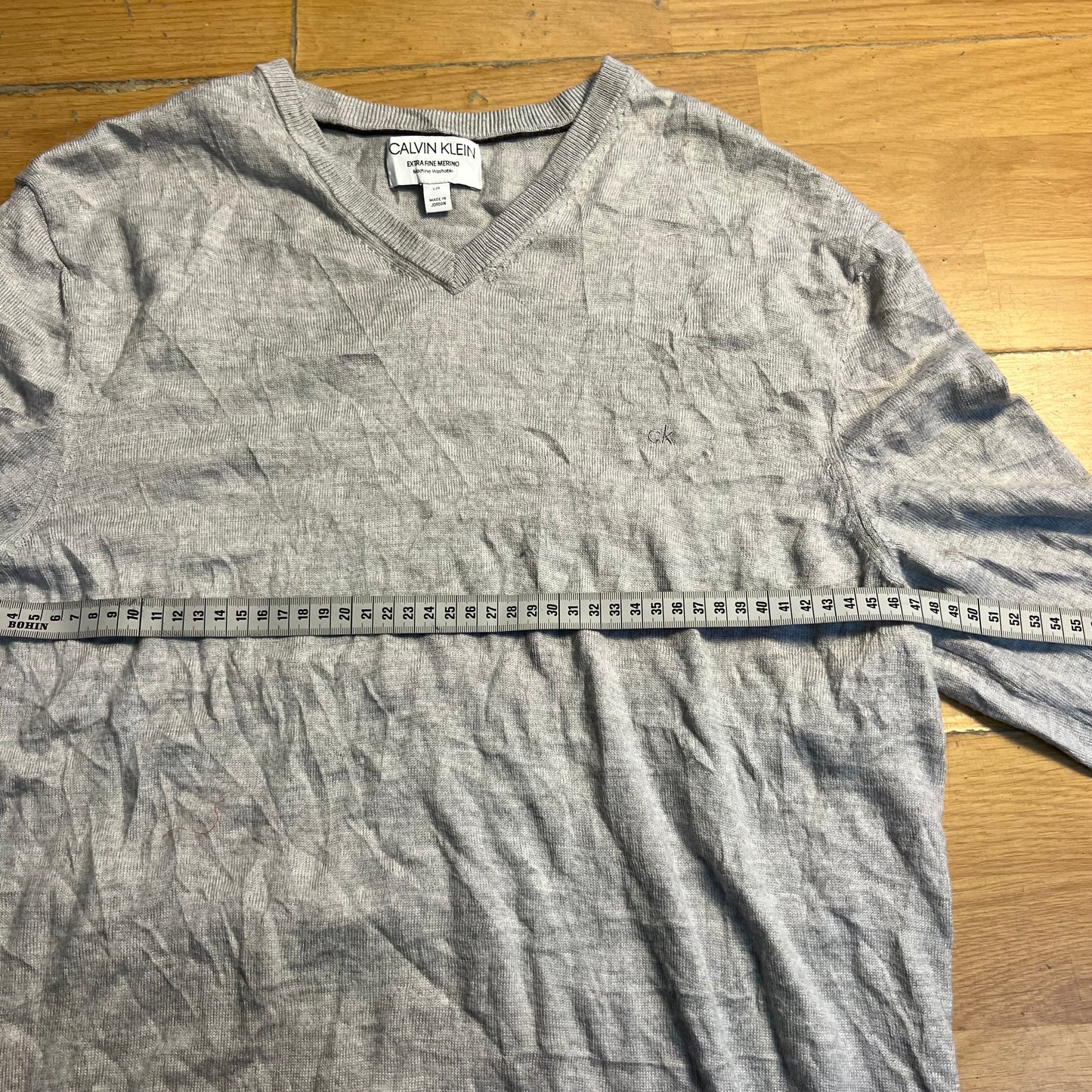 Pull col V gris Calvin Klein – Taille L