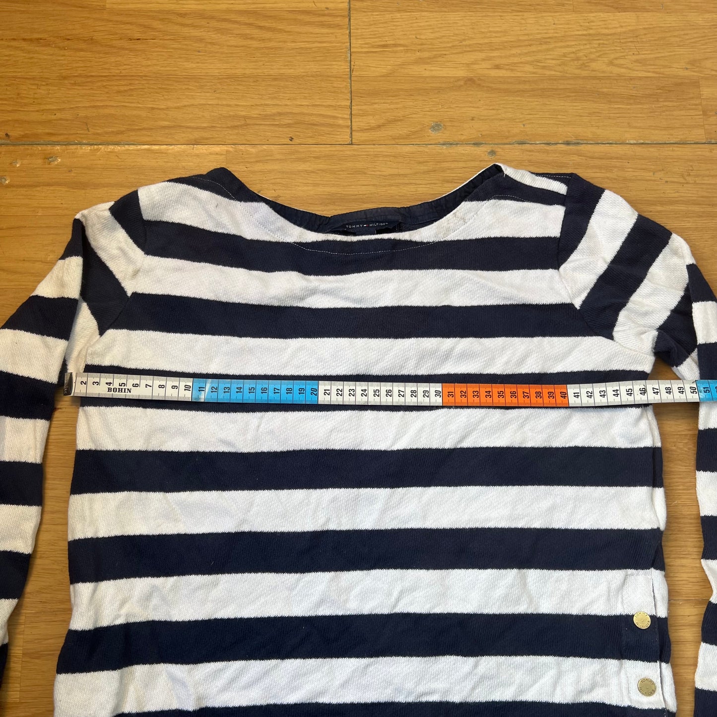 Top manches longues rayé blanc et bleu - Tommy Hilfiger (femme) - Taille S