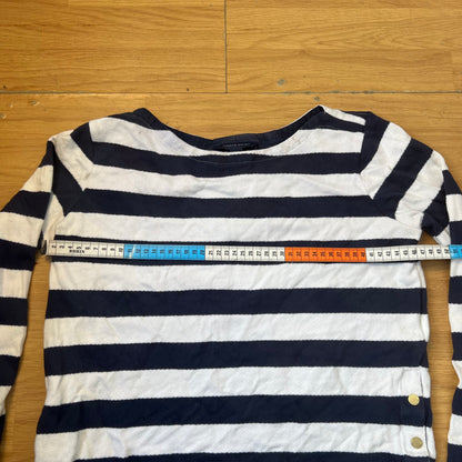 Top manches longues rayé blanc et bleu - Tommy Hilfiger (femme) - Taille S