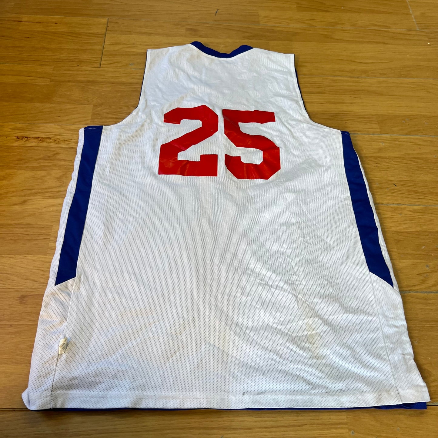 T-shirt basketball réversible blanc et bleu - Lucas Oil - Taille XXXL