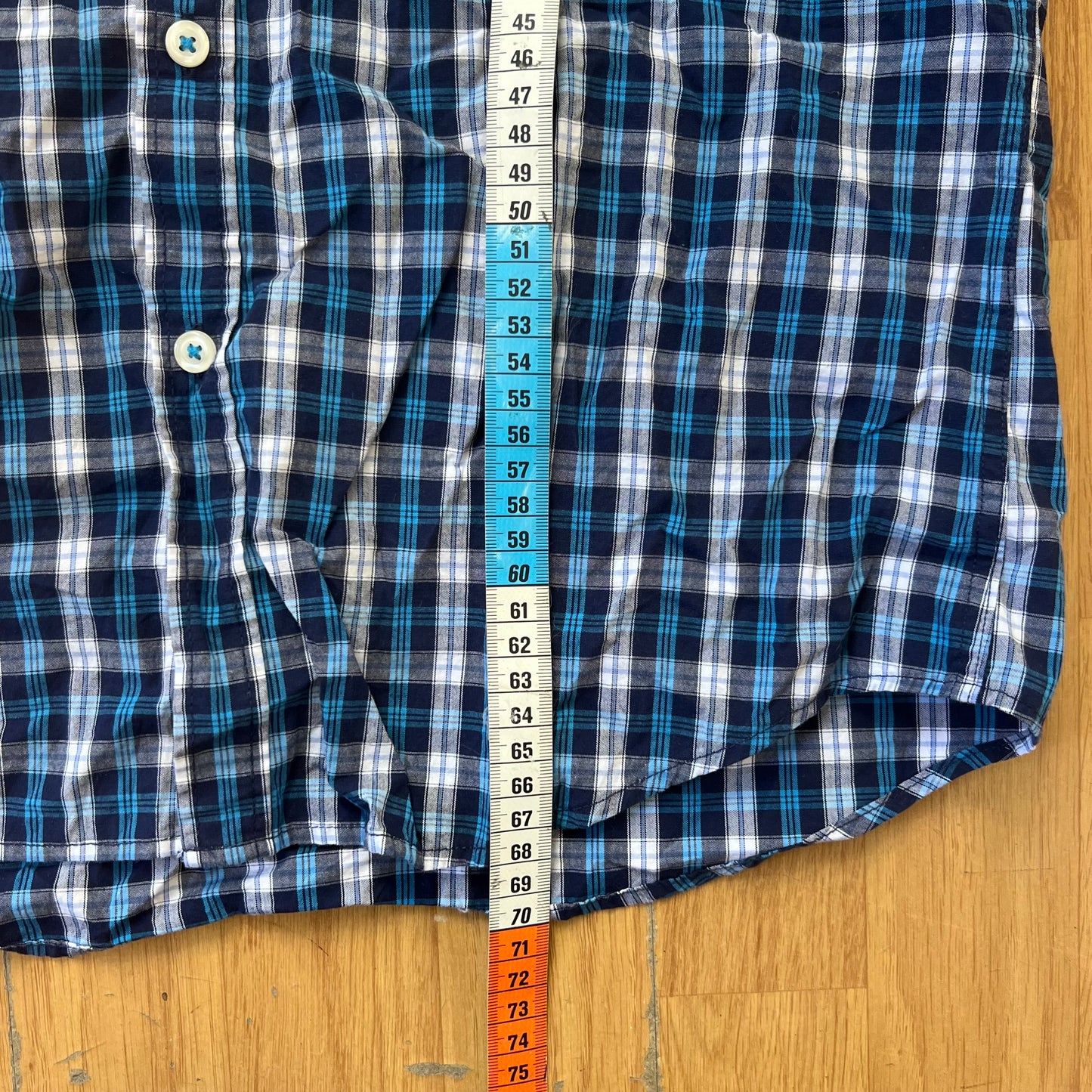 Chemise manches courtes à carreaux bleu - Beverly Hills - Taille M
