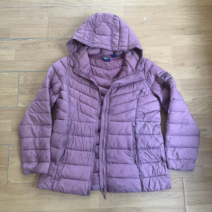 Doudoune Reebok rose avec capuche – Taille XL