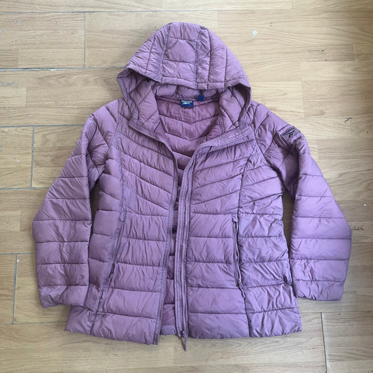 Doudoune Reebok rose avec capuche – Taille XL