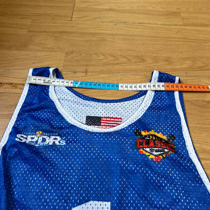 T-shirt basketball réversible bleu et blanc - Taille M/L