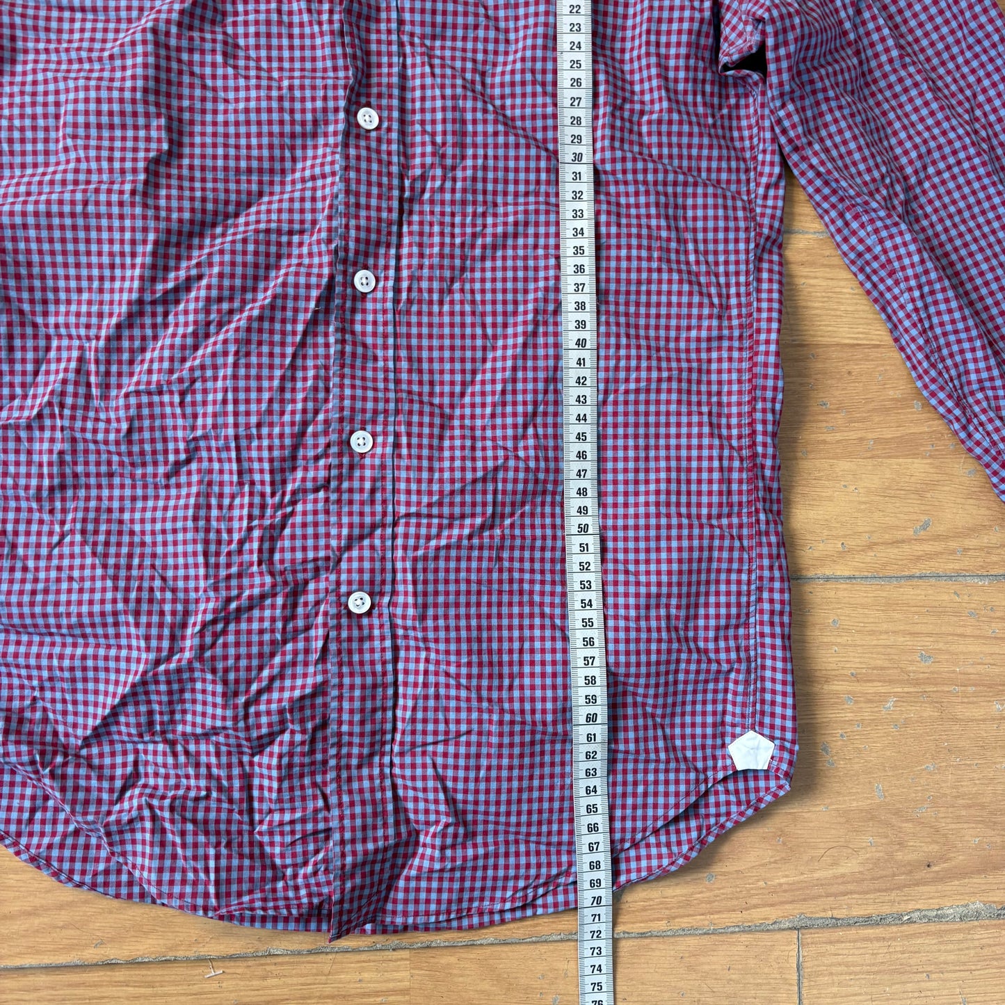 Chemise à carreaux rouge et bleu - Thomas Mason - Taille S