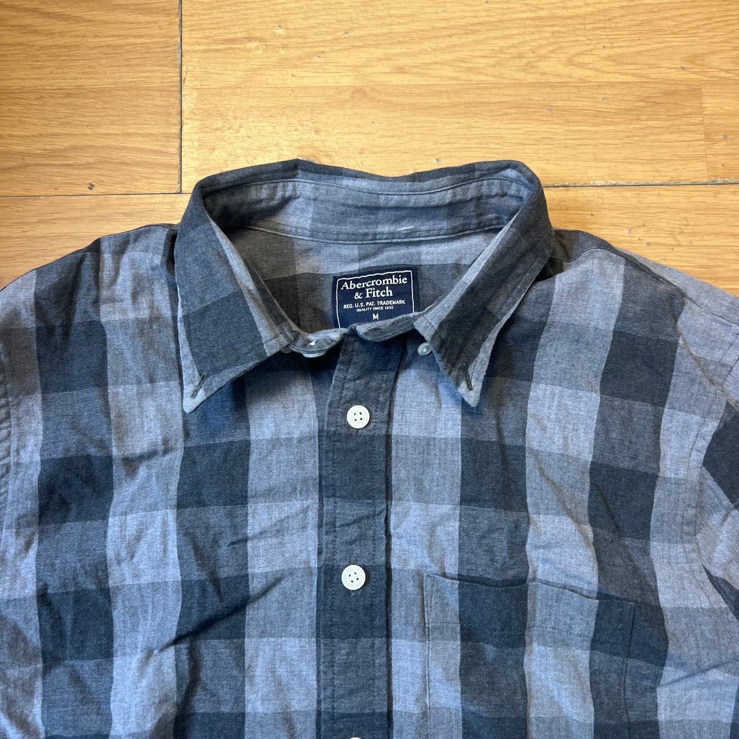 Chemise à carreaux gris - Abercrombie & Fitch - Taille M