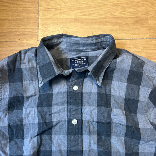 Chemise à carreaux gris - Abercrombie & Fitch - Taille M