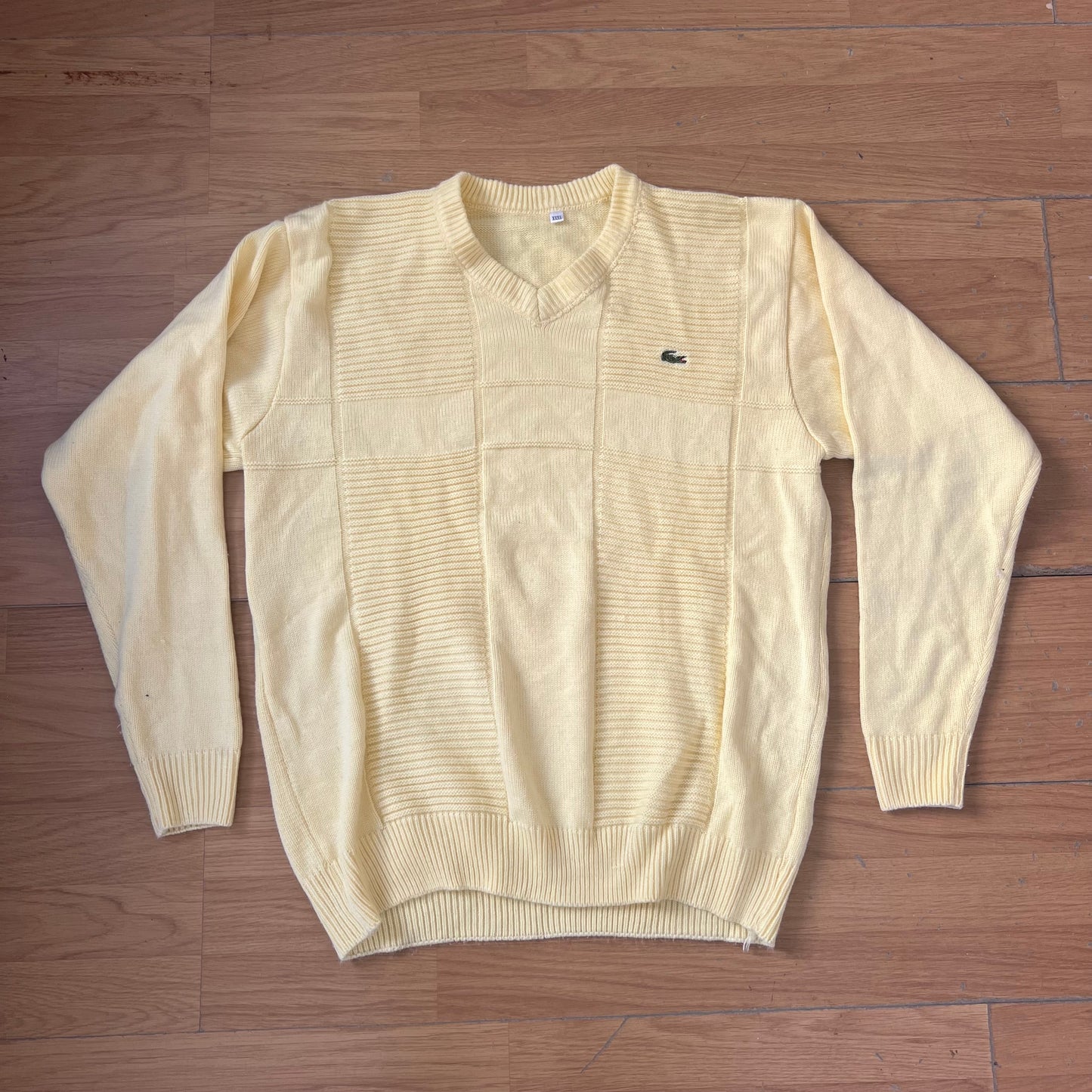Pull col V jaune - Lacoste - Taille XXXL by SARLOTTE