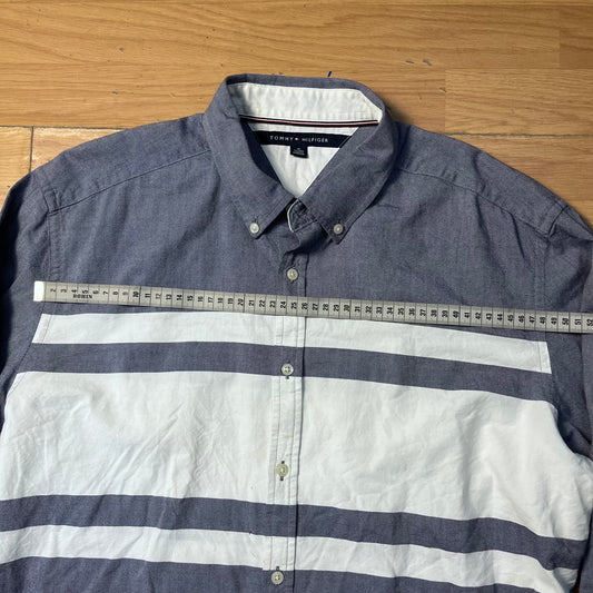 Chemise rayée bleu et blanc Tommy Hilfiger – Taille – XL