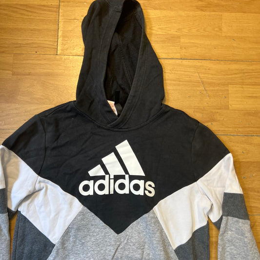 Sweat à capuche gris et noir - Adidas - Taille L