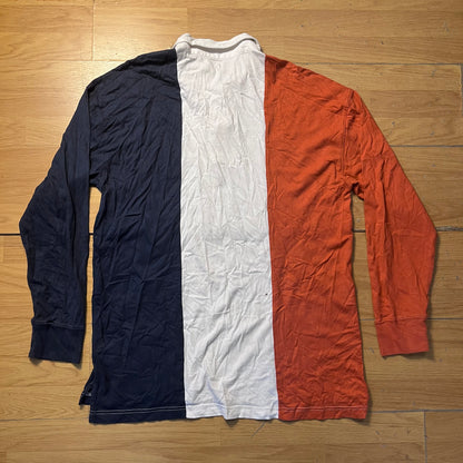 Polo manches longues bleu blanc orange - Arizona- Taille L