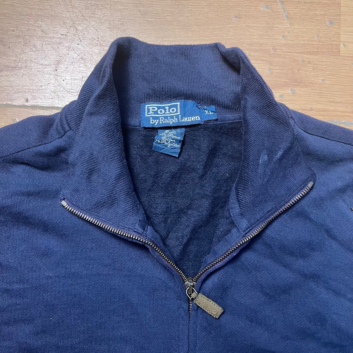 Pull zippé bleu marine - Polo by Ralph Lauren - Taille XL