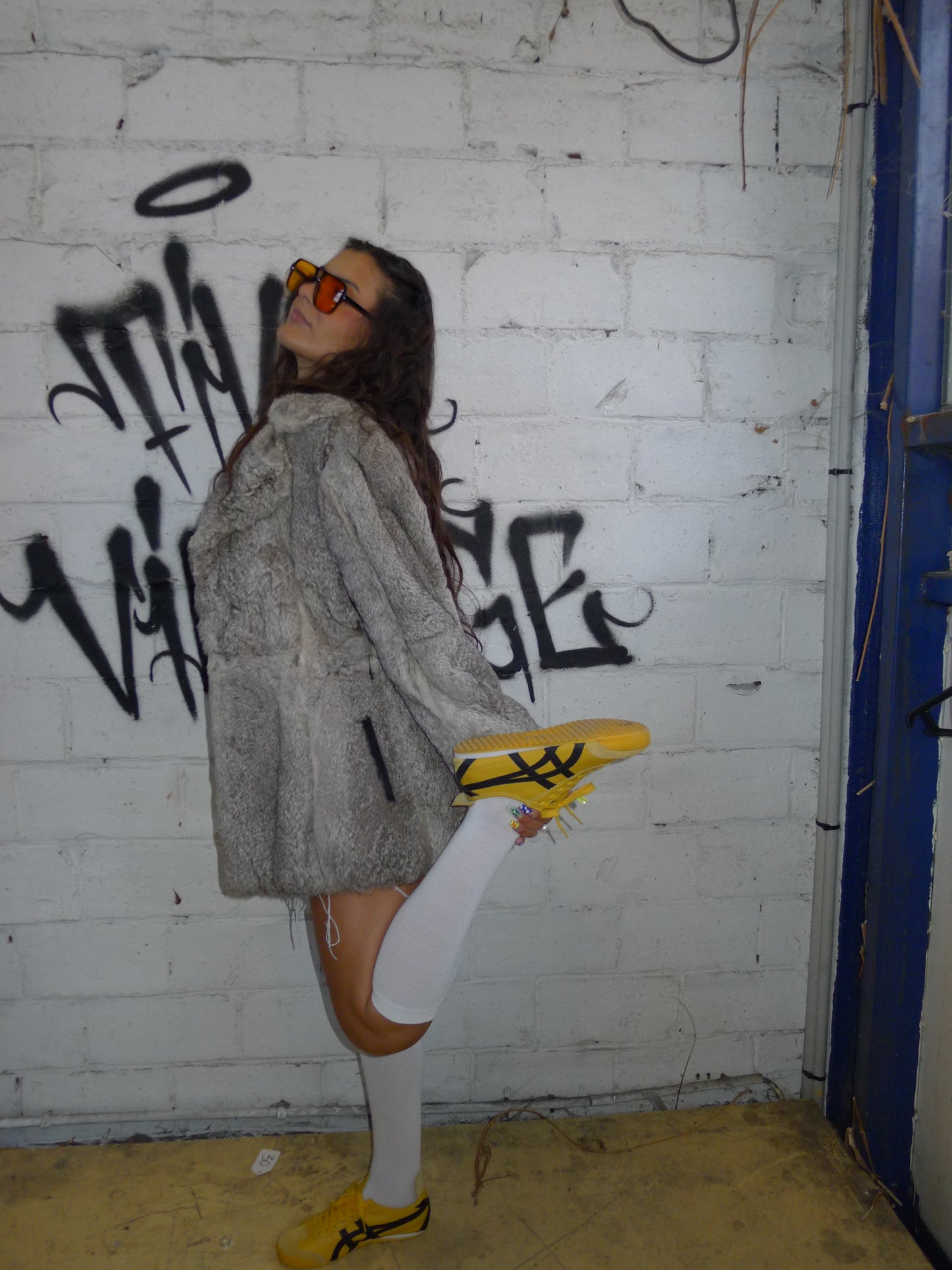 Veste en fourrure grise – BY SARLOTTE