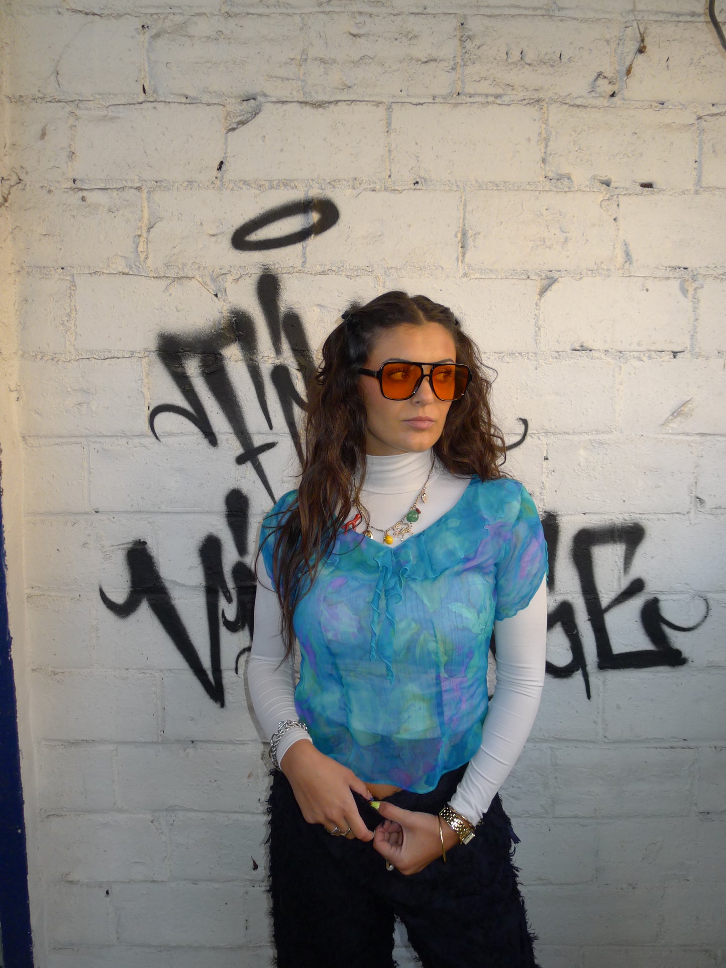 Top bleu en chiffon – BY SARLOTTE