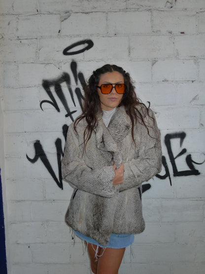 Veste en fourrure grise – BY SARLOTTE