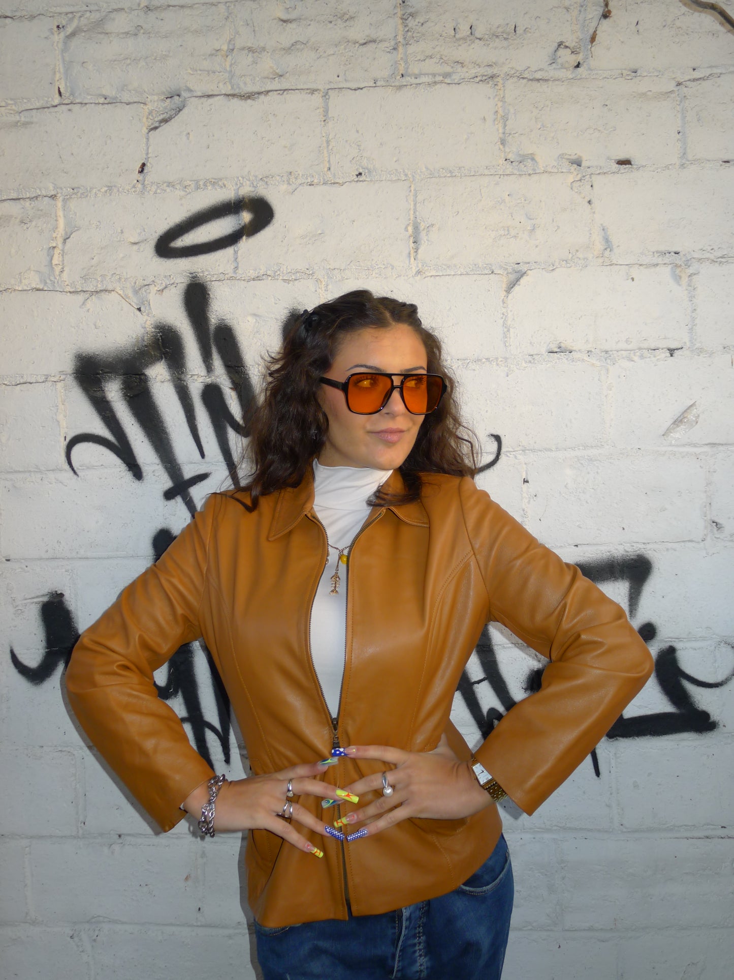 Veste en cuir marron foncé – BY SARLOTTE