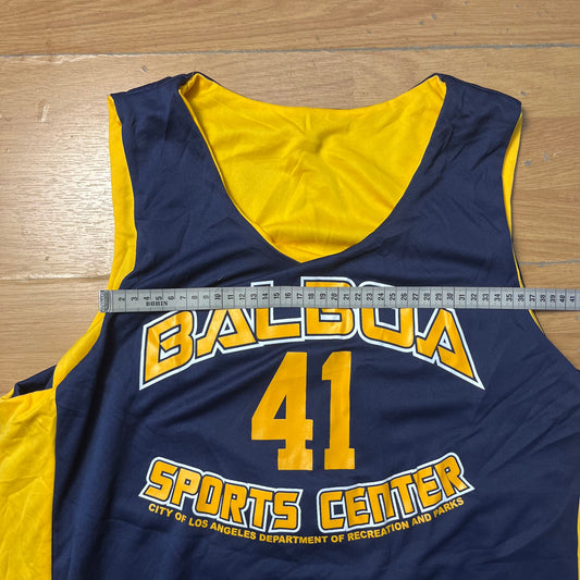 Maillot de basketball jaune et bleu foncé – Taille – L