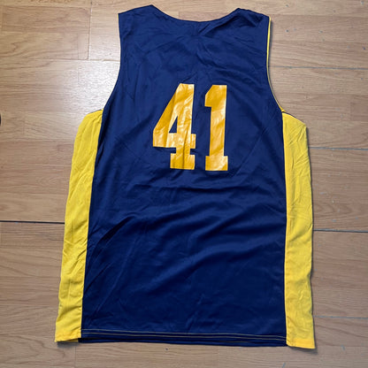 Maillot de basketball jaune et bleu foncé – Taille – L
