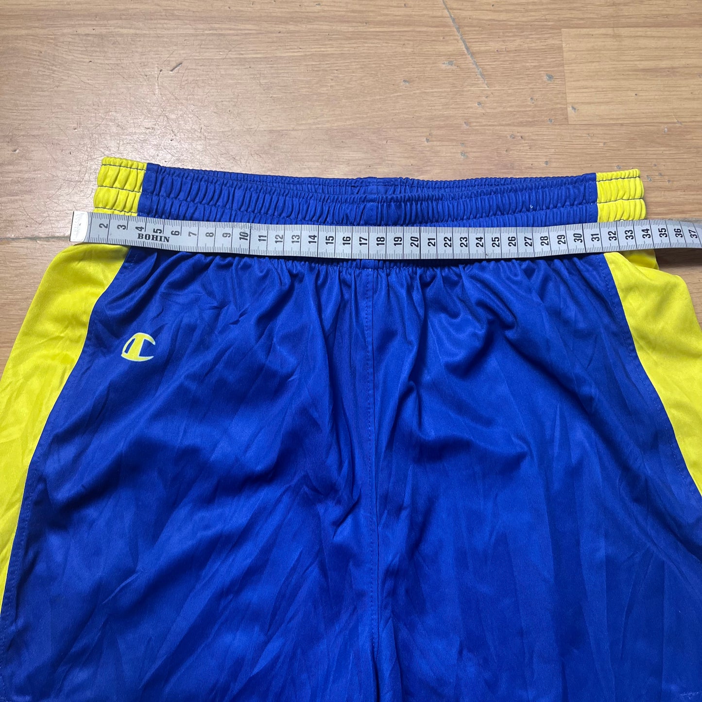 Short de sport bleu et jaune Champion – Taille – S