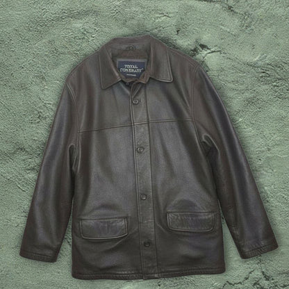 Veste en Cuir Marron - by YANNIS KINGSTON - Taille : 2XL