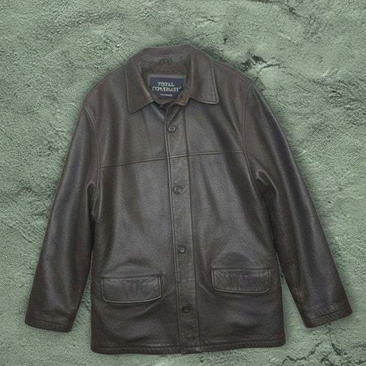 Veste en Cuir Marron - by YANNIS KINGSTON - Taille : 2XL