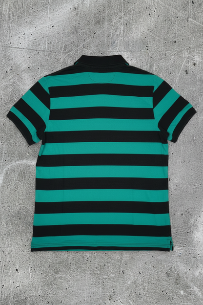 Polo Tommy Hilfiger -  Rayé Noir et Vert - Taille S