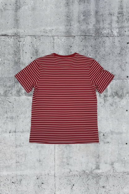 Polo Ralph Lauren T-Shirt - Rouge avec Rayures Blanches – Taille S