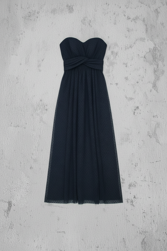 Robe de Cocktail - Sweet storm - Noir avec Reflets Bleu Foncé - Taille S