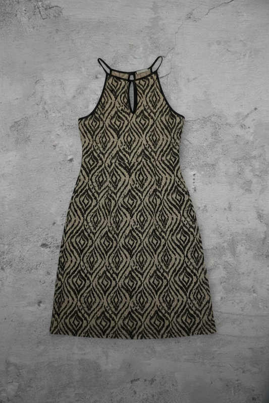 Robe de Soirée - Imprimé Zèbre Beige & Noir - Taille M/L