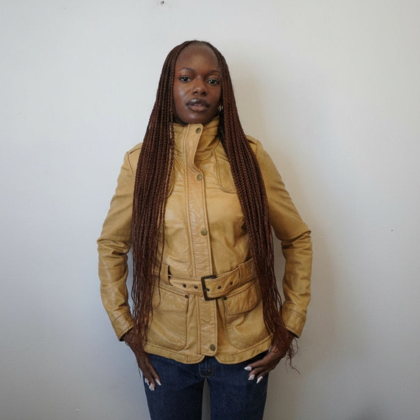 Veste En Cuir - by PLAN.BEE - Taille : M
