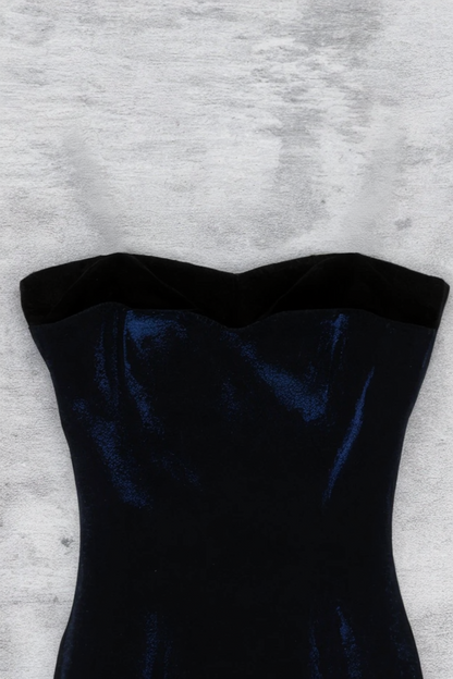 Soiree Robe - MStudios - Noir avec Maille Bleue Réfléchissante - Taille XS