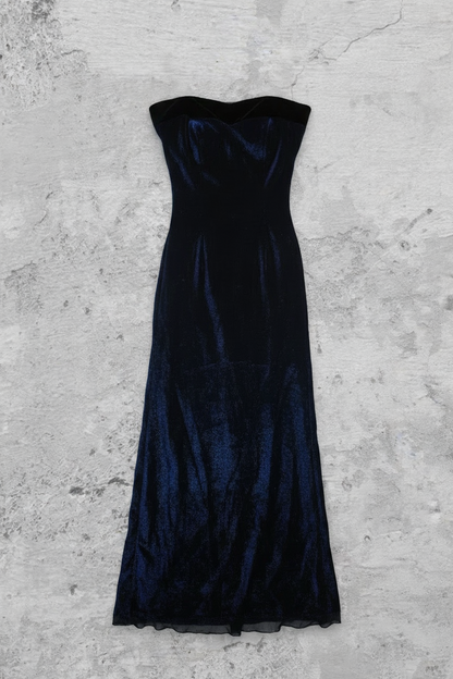 Soiree Robe - MStudios - Noir avec Maille Bleue Réfléchissante - Taille XS